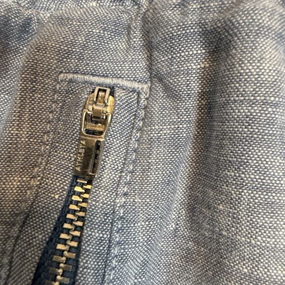 Athleta Womens Cabo Linen Jogger Size 8T Tall Light Blue Chambray Zip Pockets - Picture 3 of 7